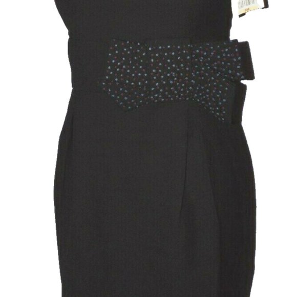 APRIL,MAY NEW $160 NWT SZ S SMALL BLACK BIG BOW SLEEVELESS COCKTAIL DRESS LBD - Picture 6 of 7